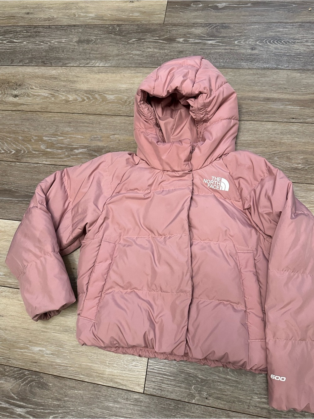 The North Face Girls Pink Quilted Down Puffer Jacket